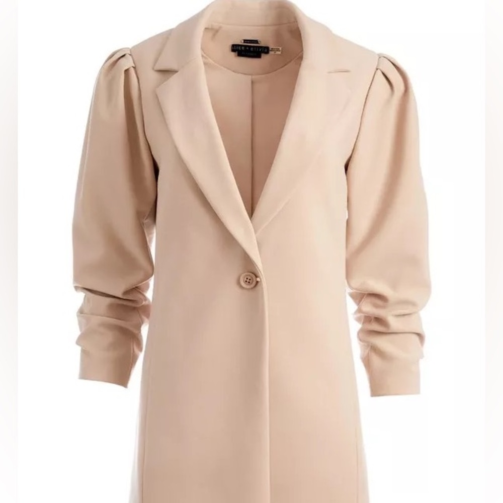 Alice + Olivia Puff Sleeve Almond Blazer